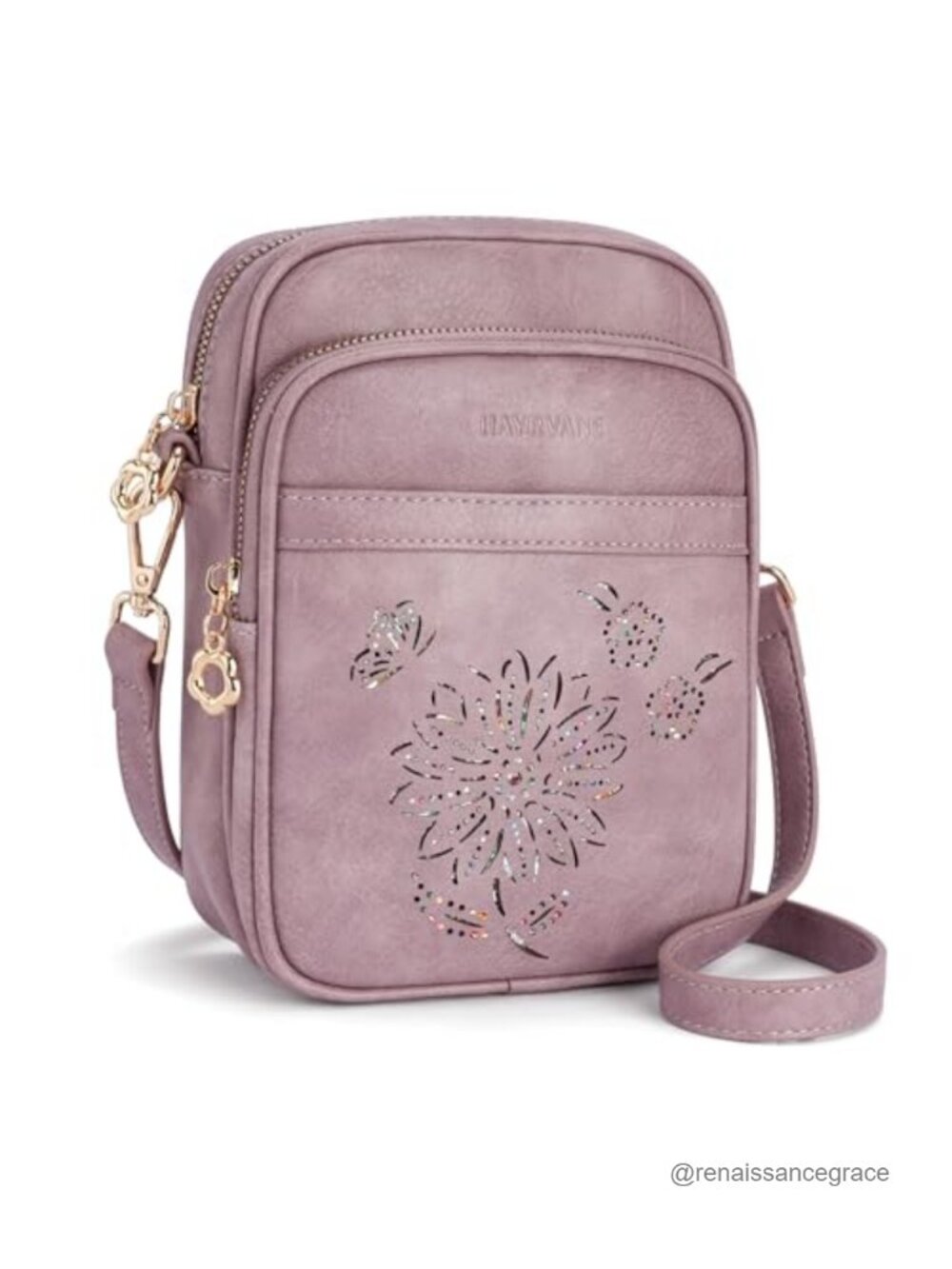 Women's Small Crossbody Bag with RFID Card Slots, Faux Leather Triple